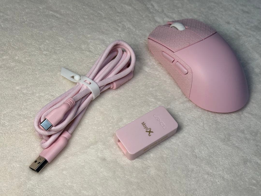 Lamzu Maya X ライトピンク ゲーミングマウス 8Kドングル入り