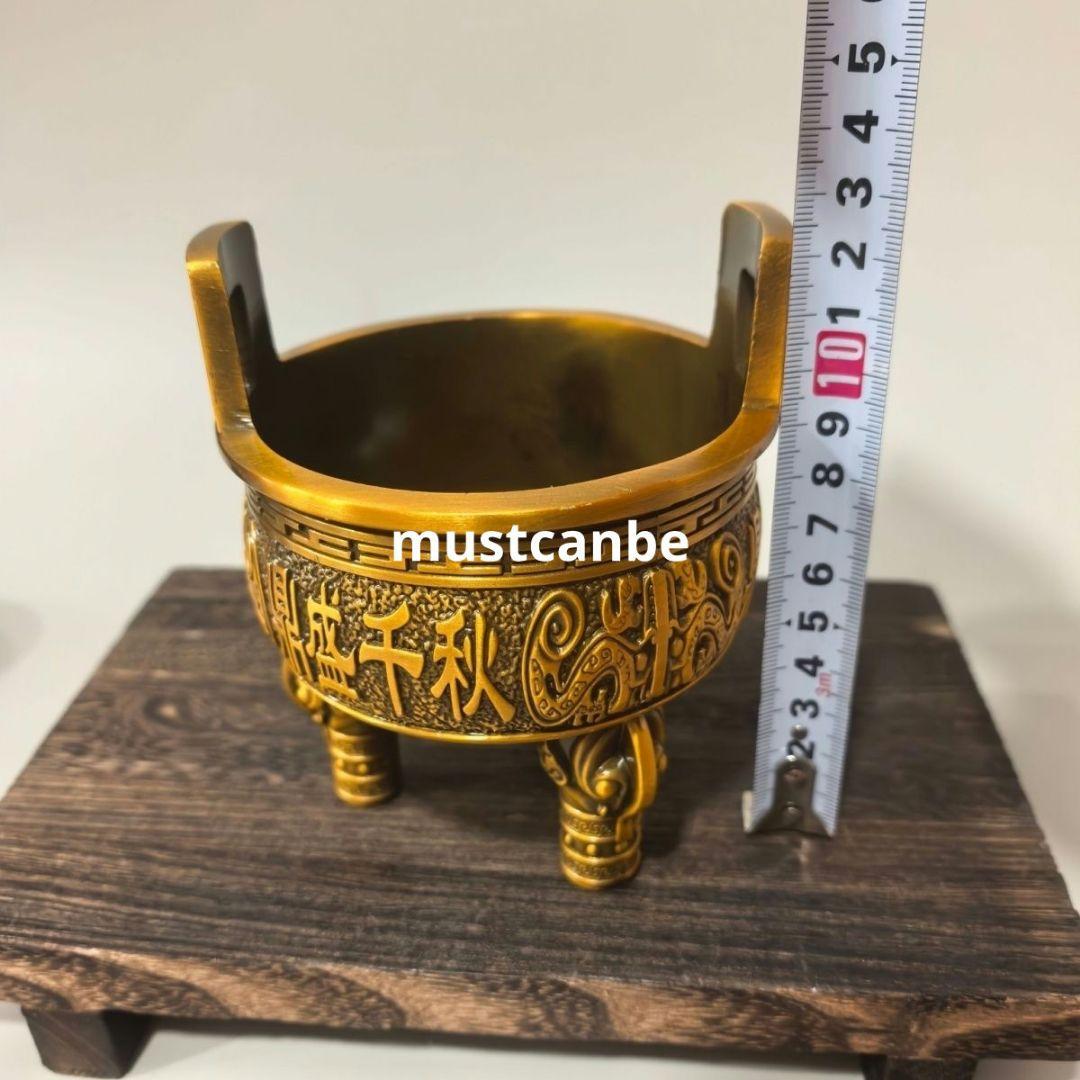 銅鼎 香炉 三足円鼎 奉納香炉 鼎 盛千秋 工芸品 置物