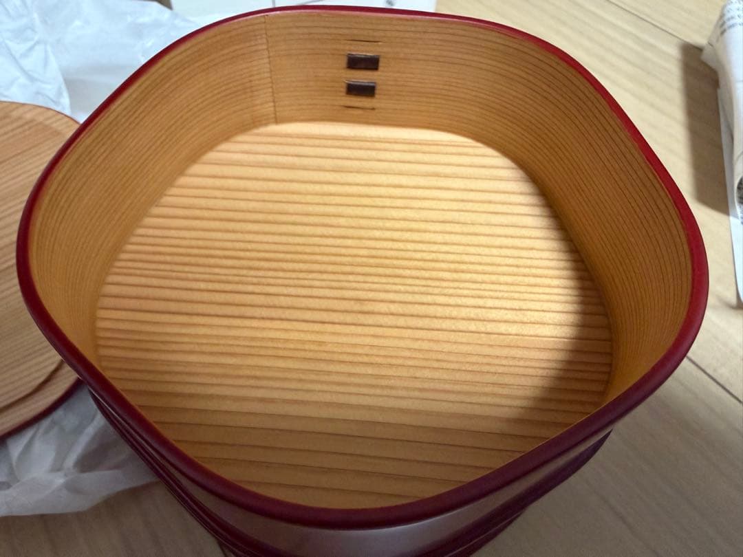 うるみ工芸 浄法寺塗 本朱 梅花弁当