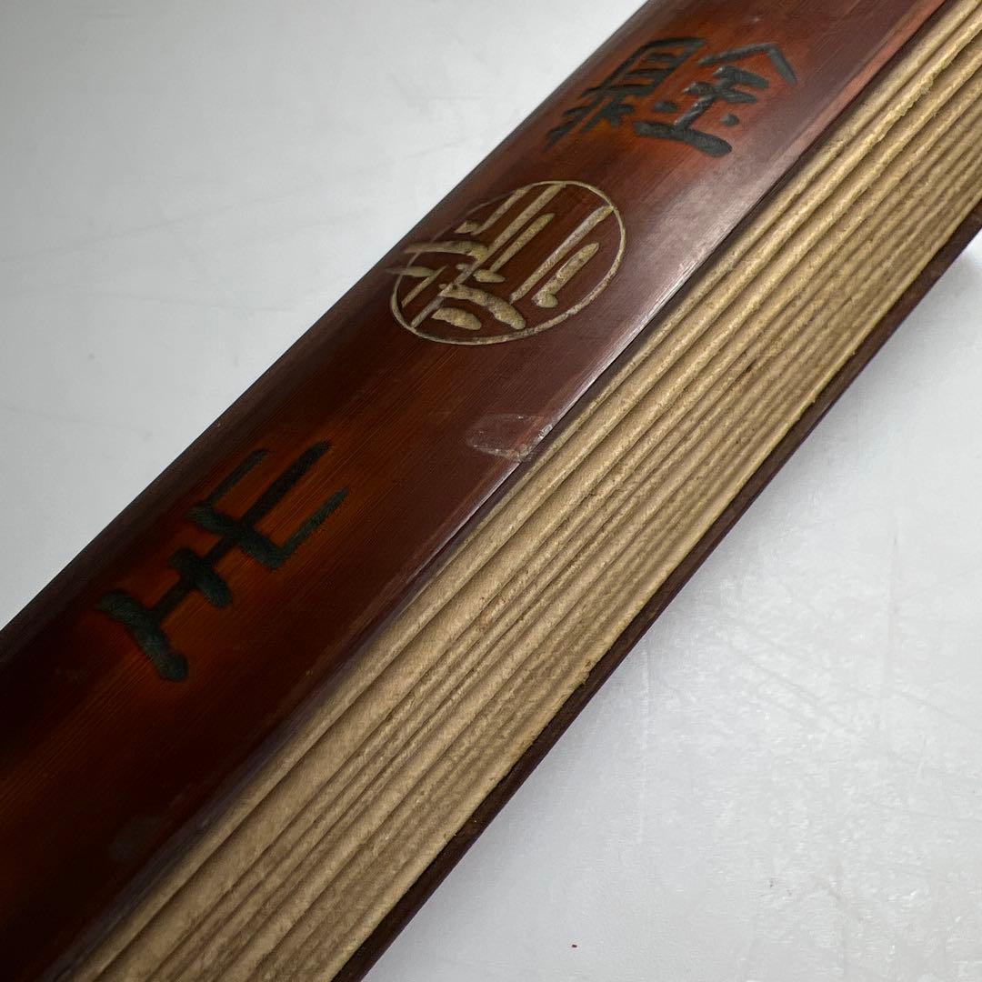 中国古玩　木製大扇子　33.3㎝/63g 東Y8-0324☆2F