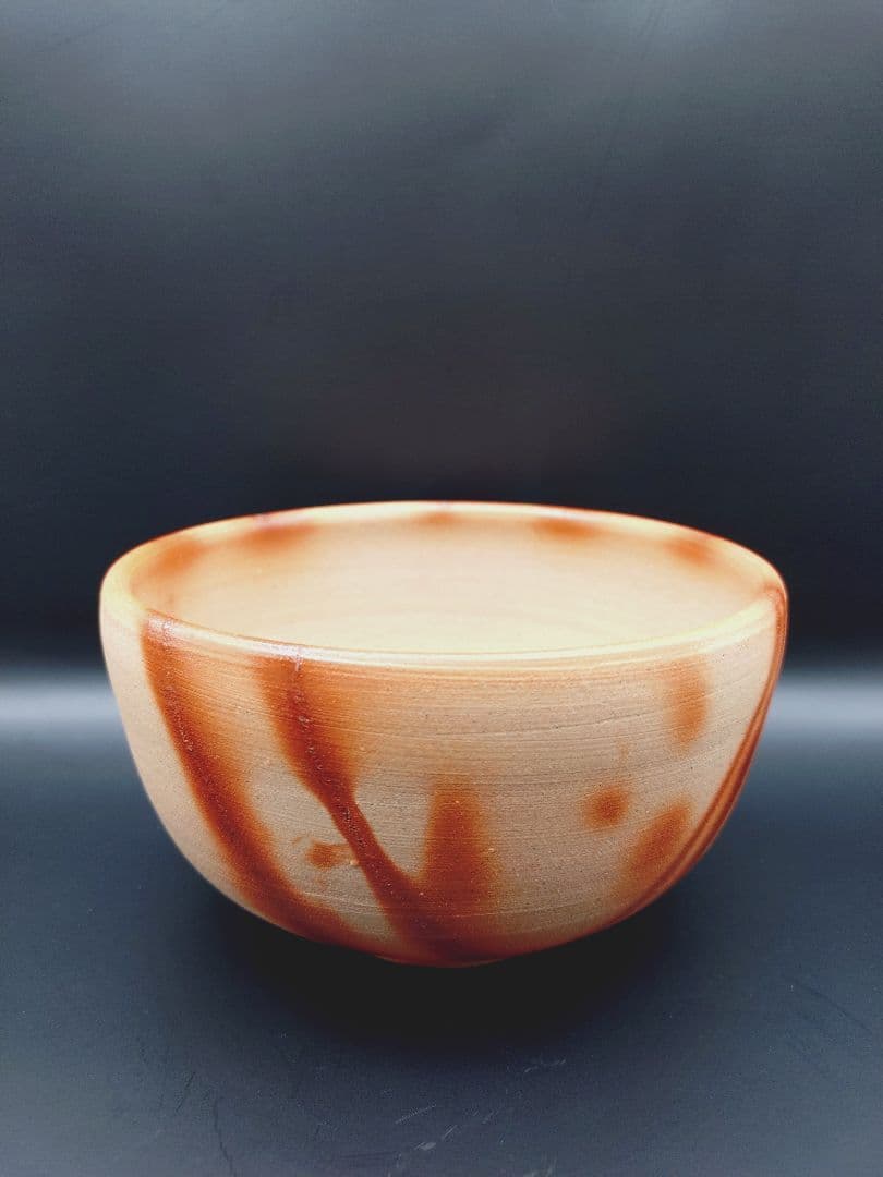 4-601 備前緋襷茶碗　備前焼　茶碗　工芸品　陶芸　陶器