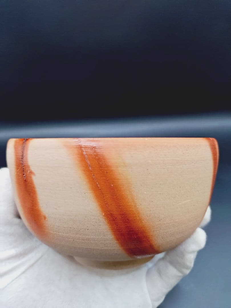 4-601 備前緋襷茶碗　備前焼　茶碗　工芸品　陶芸　陶器