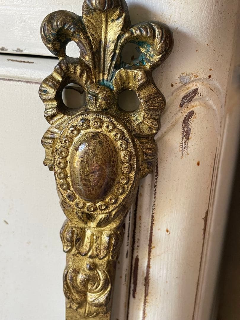 フランス　アンティーク　真鍮　カーテン　ホルダーFフック　留め　タッセル100年
