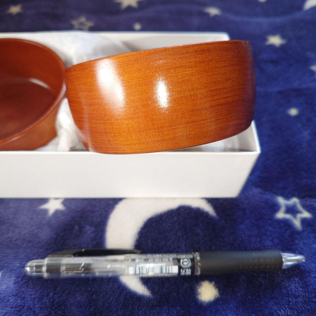 新品・未使用　うるわしの里　会津漆器のしおり　漆塗装　天然木　日本製　茶碗　大生