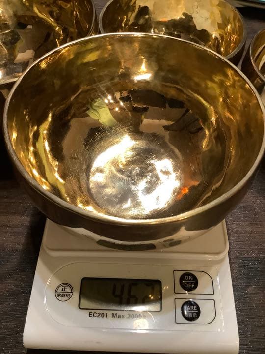ピッカピカ チベタン シンプル シンギングボウル 13cm no3 金無地