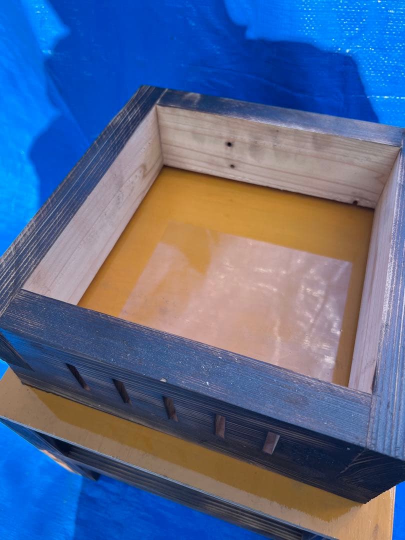 ニホンミツバチ　待箱　板厚3cm　重箱式巣箱(営巣用巣箱３個)