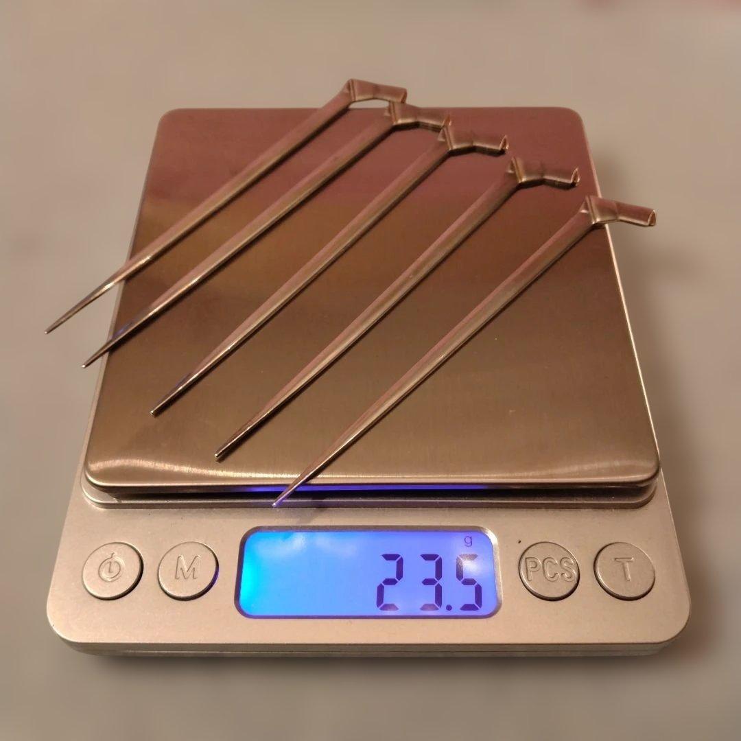 ごろべい　銀製　楊枝　5本組　箱なし　23.5g