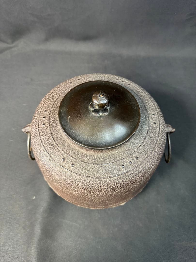 E587 送料無料　風炉釜　風炉　茶釜　五徳　前瓦　茶道具　茶室　茶道　釜鐶