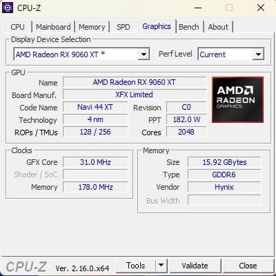グラフィックボード・グラボ・ビデオカード XFX RX9060XT 16GB Triple Fan