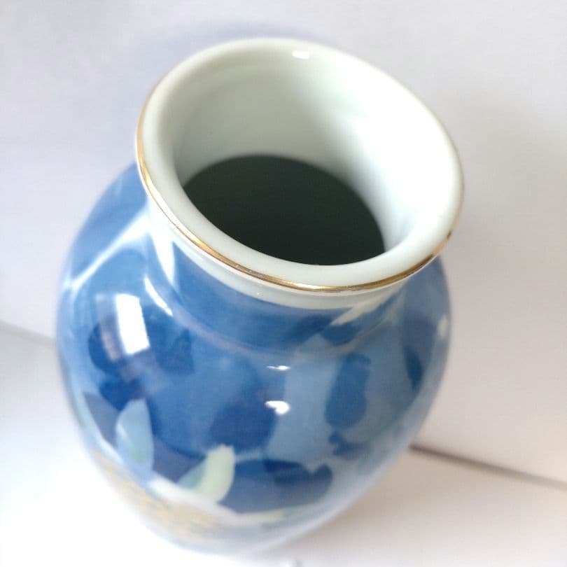花瓶 フラワーベース 花柄 陶器 ひまわり/向日葵/ヒマワリ 蚤の市 レトロ 和