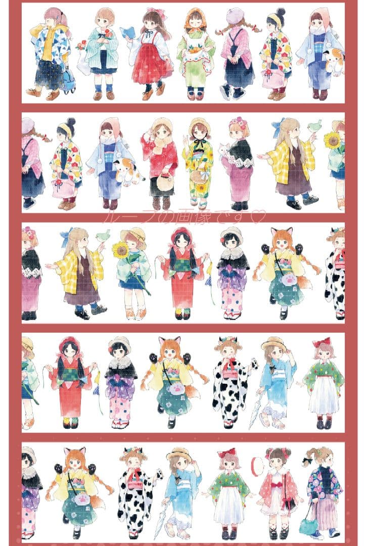 ✩再販✩J593＃那些女孩two(PET)切り売り海外人物マステ女の子