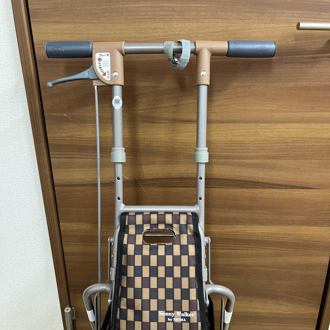 サニーウォーカー AW-Ⅲ ブラウン　シルバーカート 手押し車　美品