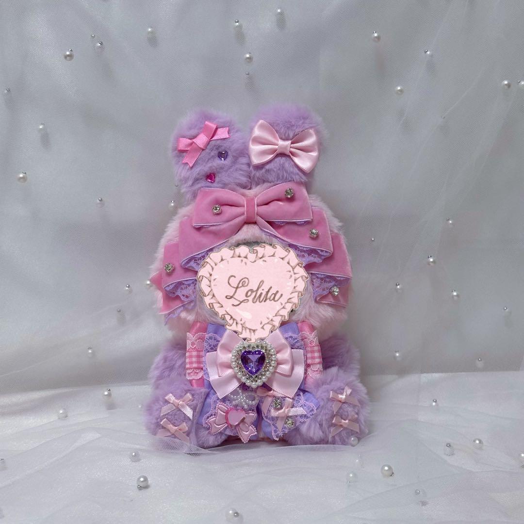 ぬい服 10~13cm おすわり うさぎ ピンク パープル