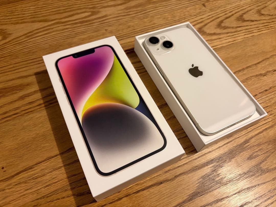 ☆極美品☆Apple iPhone14スターライト 128GB アップルストア版