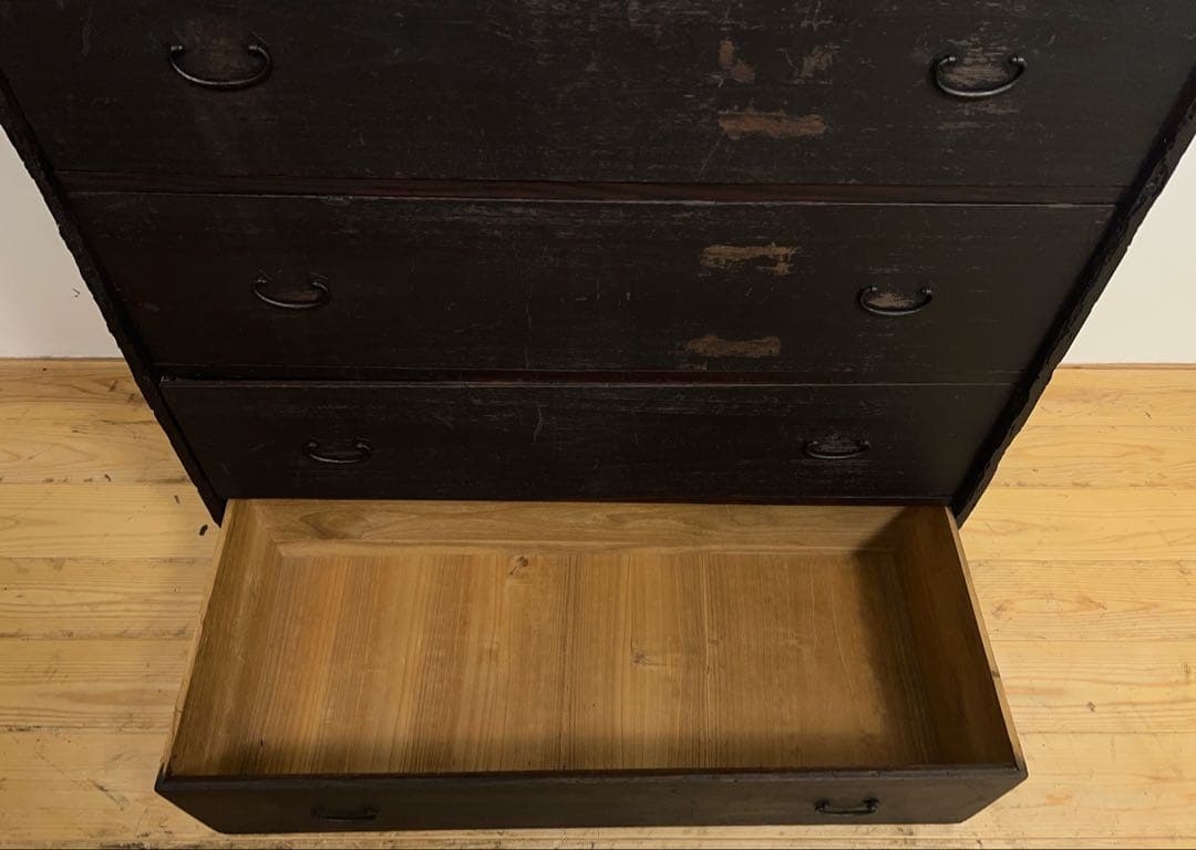 黒　和箪笥　M0　古道具　古家具　和家具　ビンテージ　アンティーク　レトロ