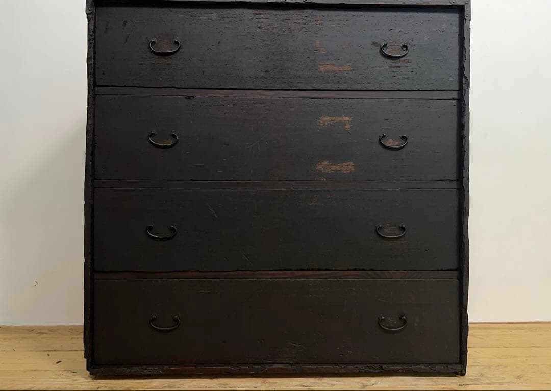 黒　和箪笥　M0　古道具　古家具　和家具　ビンテージ　アンティーク　レトロ