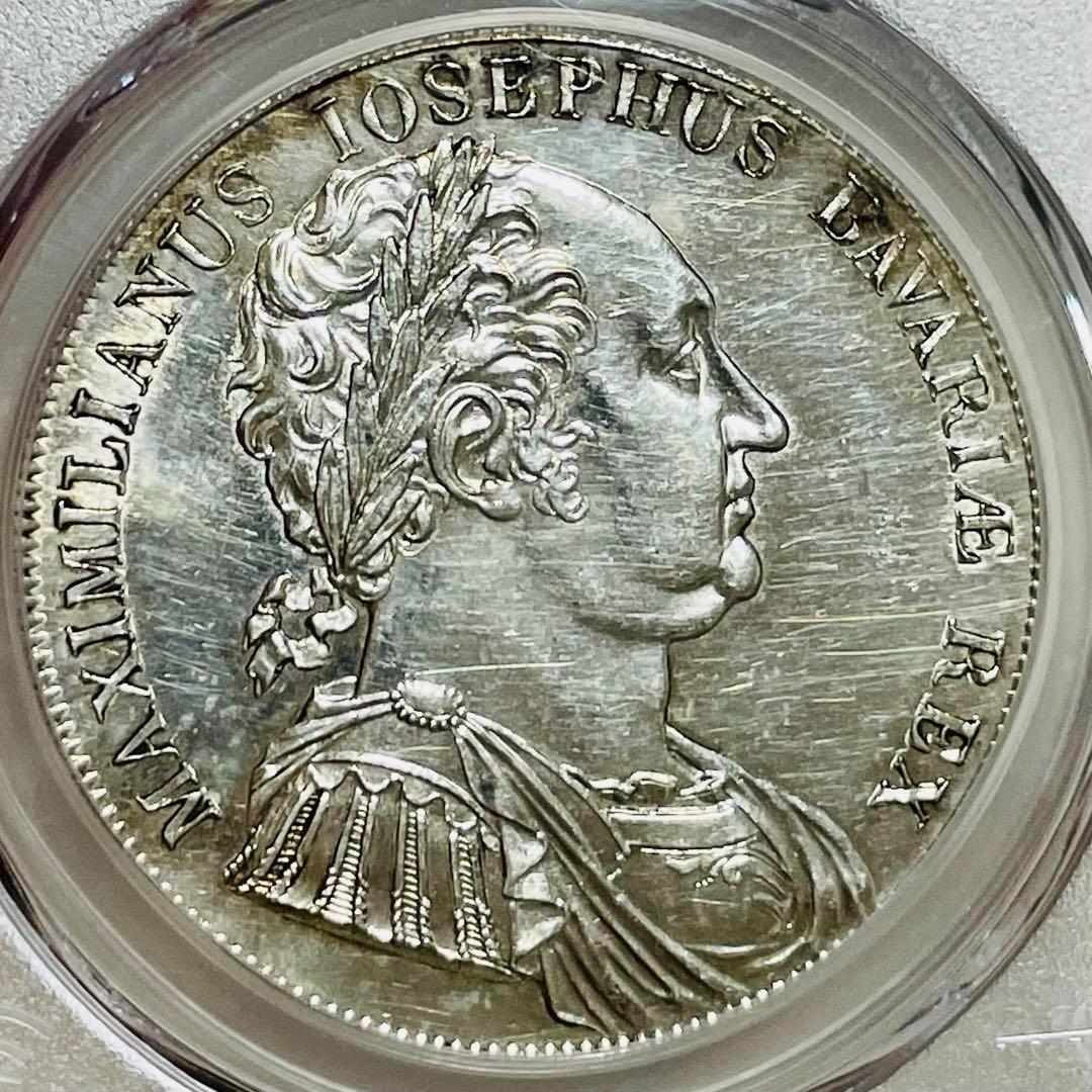 バイエルン 1818 ターラー大型銀貨 ドイツ PCGS UNC Details