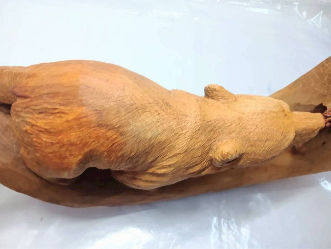 木彫り　熊　置物　インテリア　壁飾り　北海道　工芸品