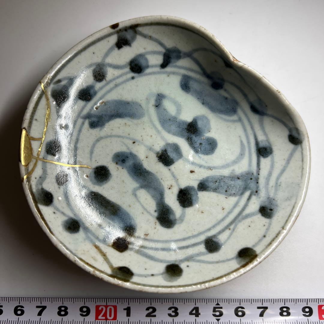 初期伊万里　染付皿　幅約13㎝　東Y8-0216②大