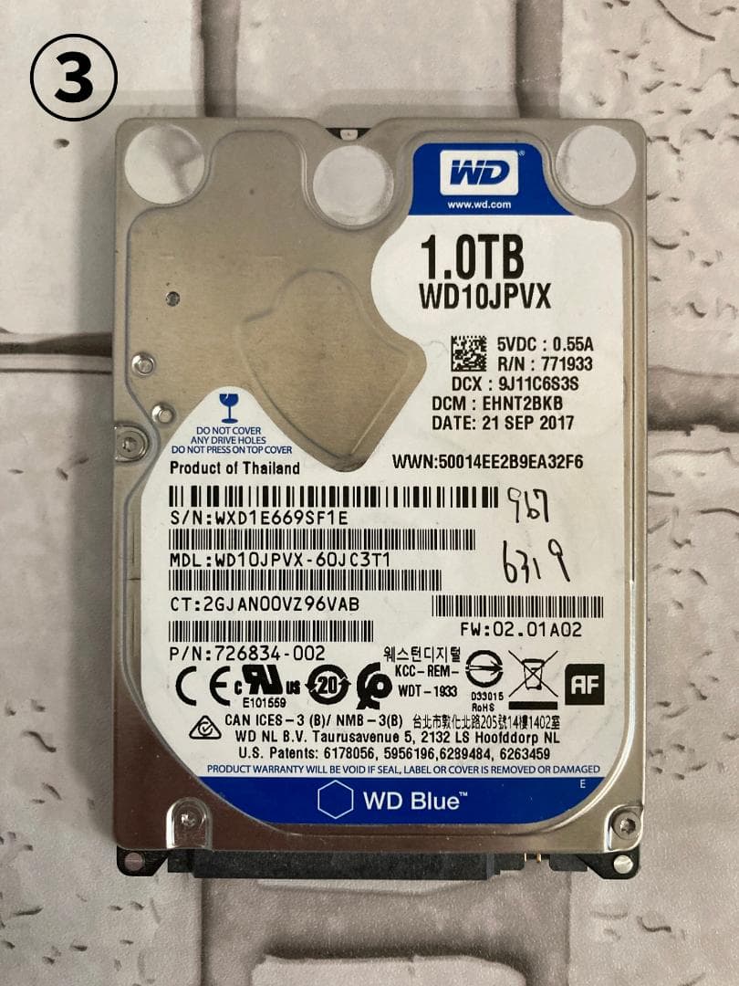 PC用　内蔵型HDD　1TB　5枚セット