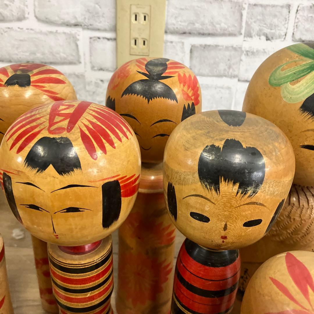 D-3 【11点セット】伝統こけし 昭和レトロ まとめ売り 作家物 銘あり