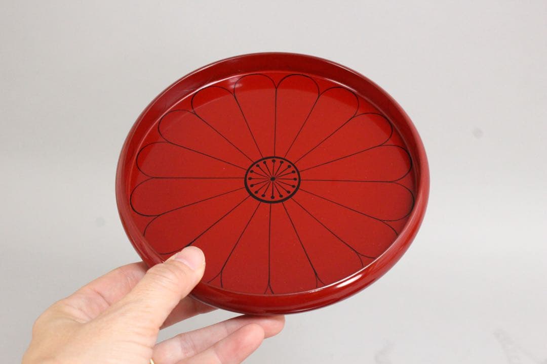 No5297高桑泉斎 造　朽木菊銘々盆　直径15cm 5客　共布/共箱　送料無料