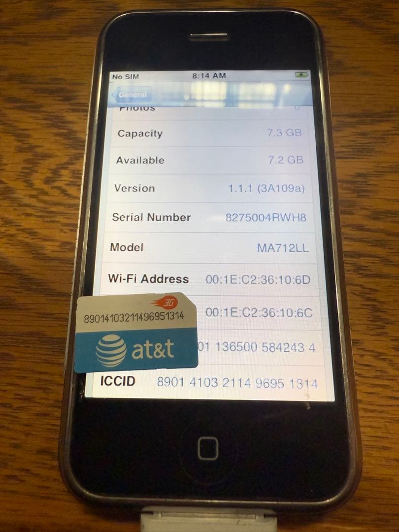 iPhone 2G IMEI一致箱 付属品付 8GB 第1世代 日本未発売 初代