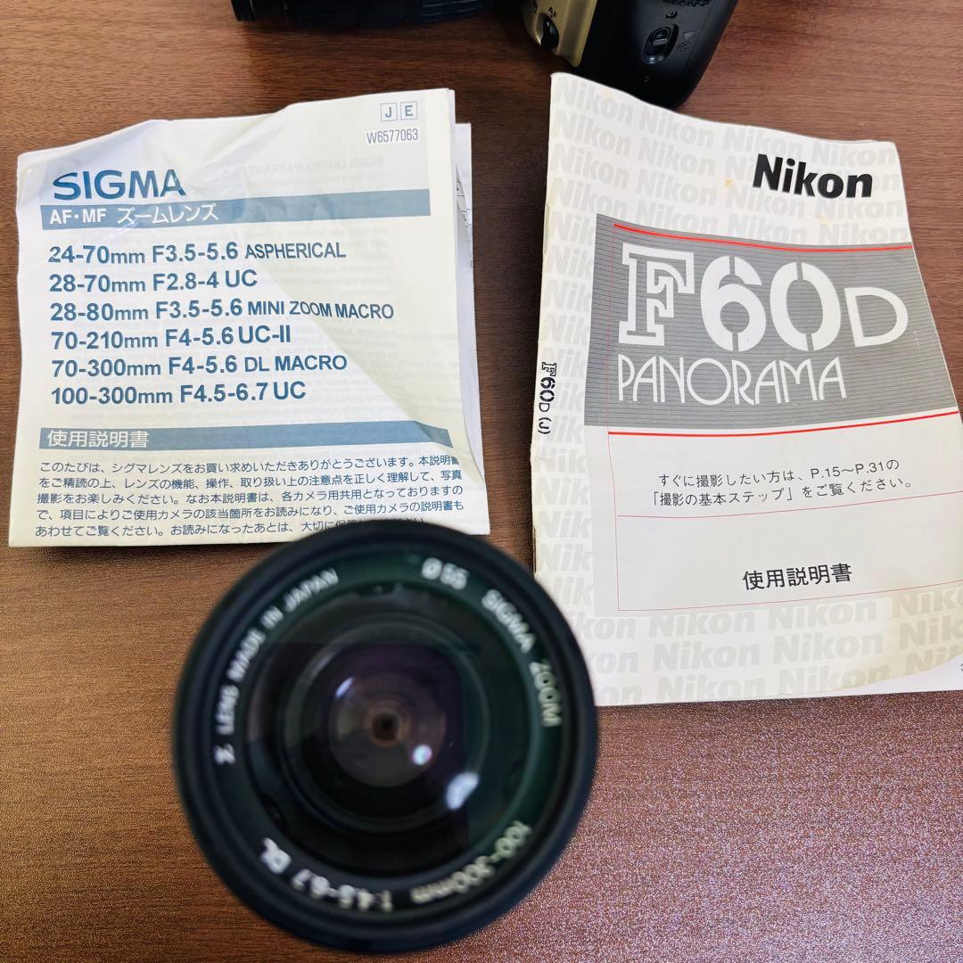 【美品】Nikon F60 フィルム一眼レフカメラ SIGMAレンズ2本セット