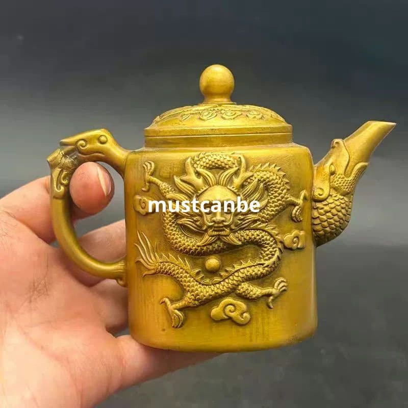 銅器 龍鳳壺 水滴壺 茶壺 茶道具 煎茶器 工芸品 置物