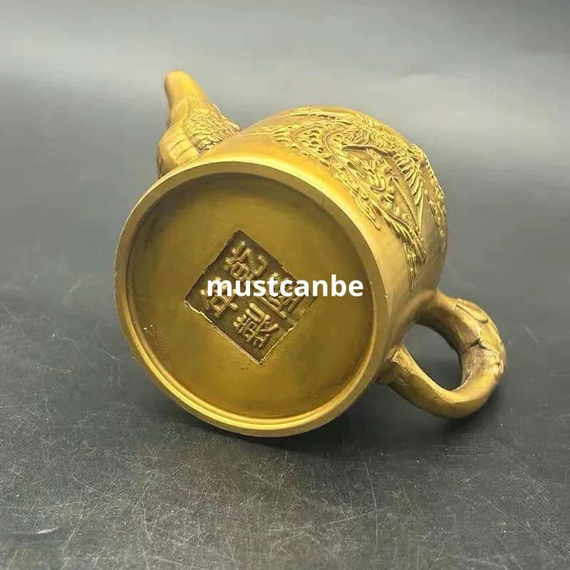 銅器 龍鳳壺 水滴壺 茶壺 茶道具 煎茶器 工芸品 置物