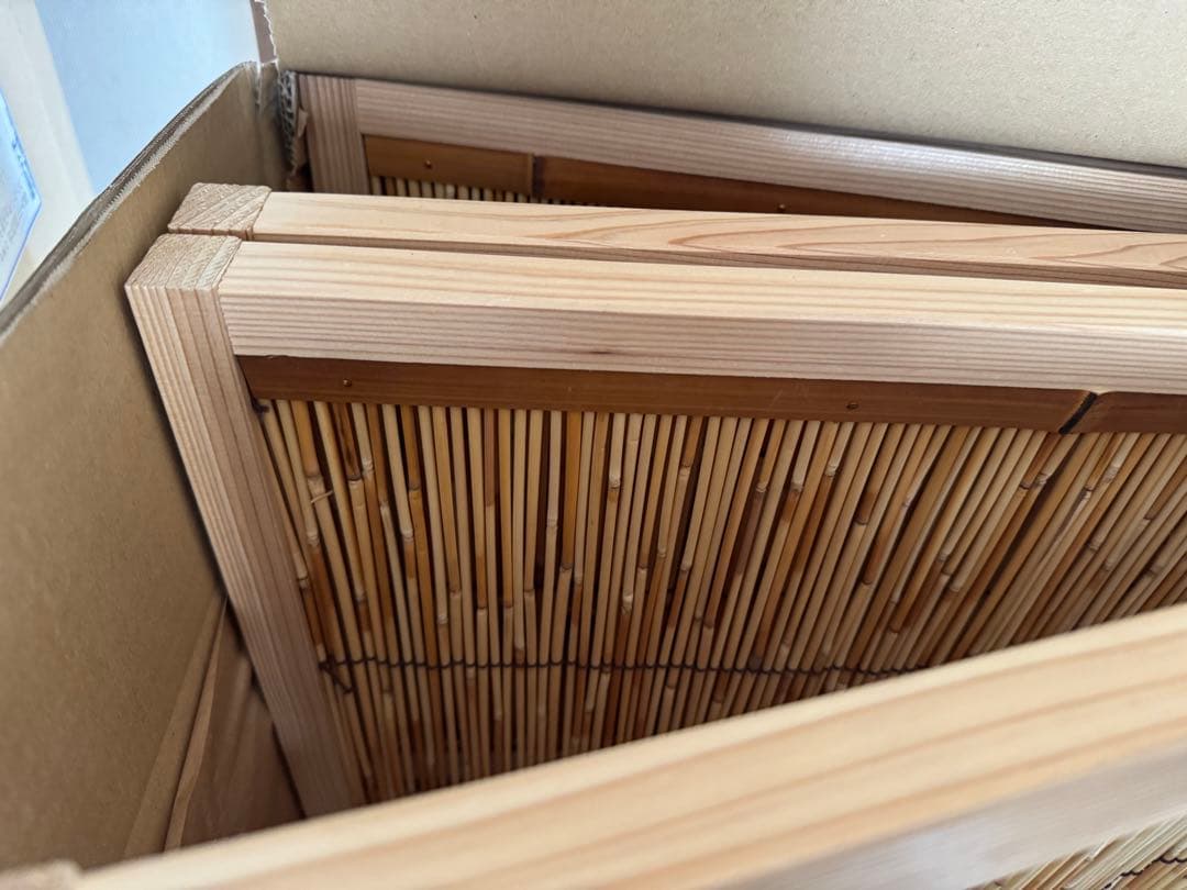 花寄屏風 4枚折 衝立 茶道具