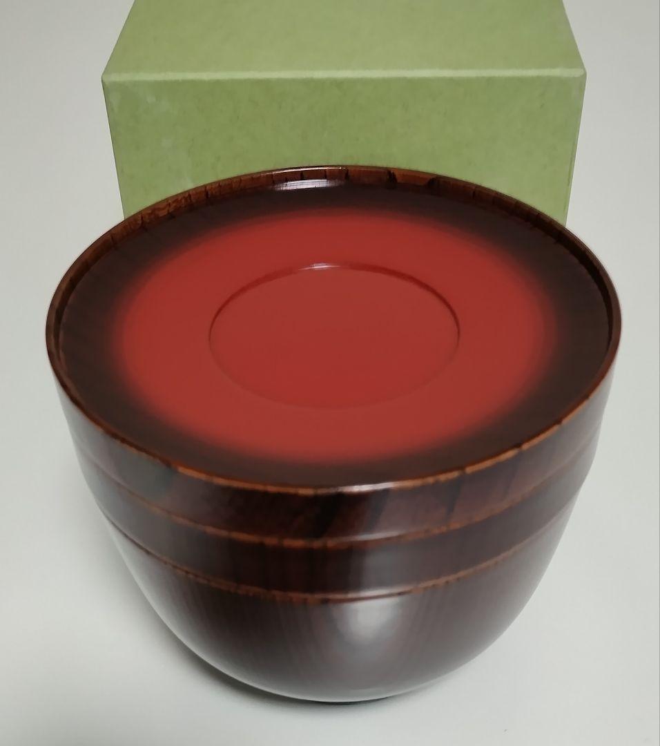 山中漆器　たに屋　木地呂内朱　ぼかし塗　欅ひとりぶん　ミニマリスト　レアもの
