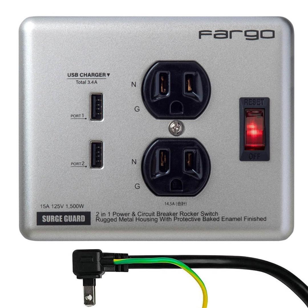 Fargo 延長コード USB 急速充電 スマホ アメリカン レトロ STEEp