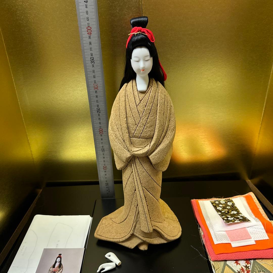 木目込人形 しずか セット、台付き