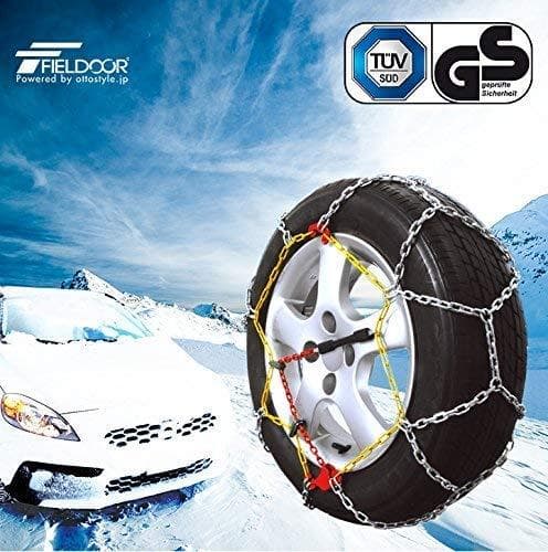 FIELDOOR タイヤチェーン スノーチェーン 乗用車 軽自動車 簡単 ジャA