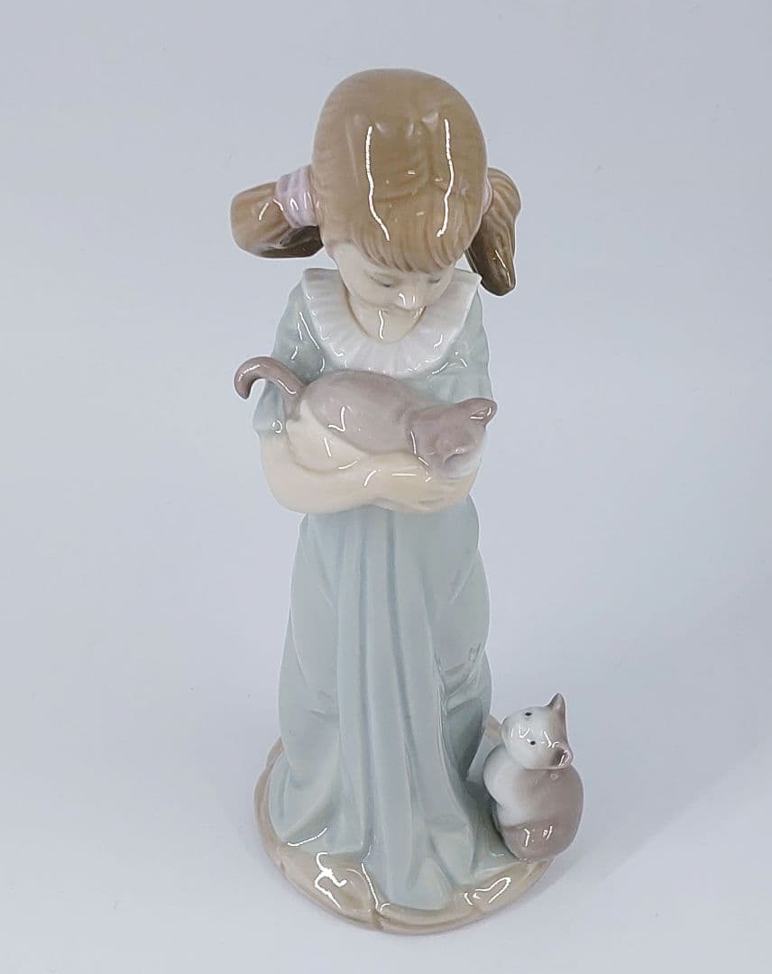 【美品】LLADRO リヤドロ No.5743 私のことも忘れないで 猫 女の子
