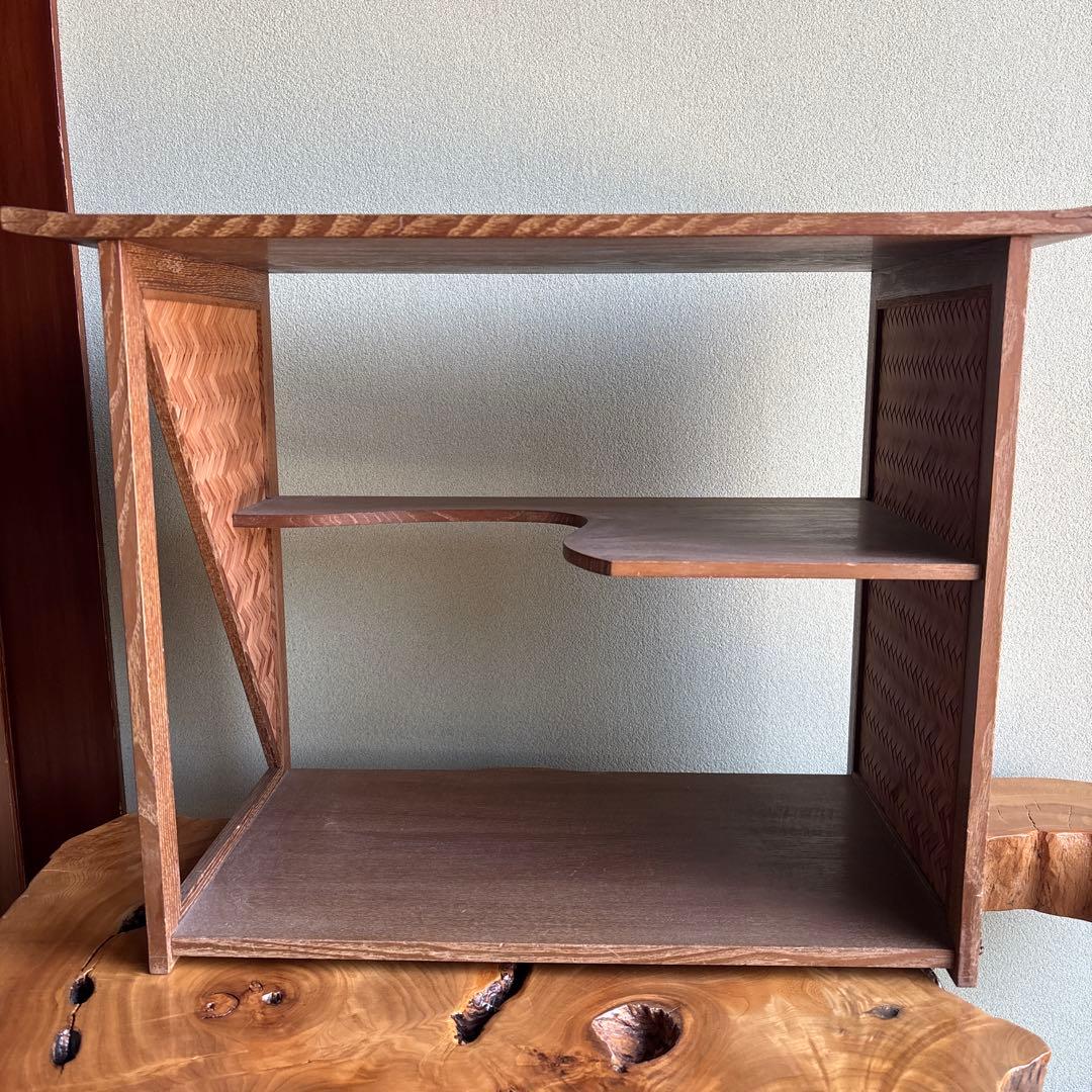 茶道具 松風棚 2段 木製 棚物 風炉用