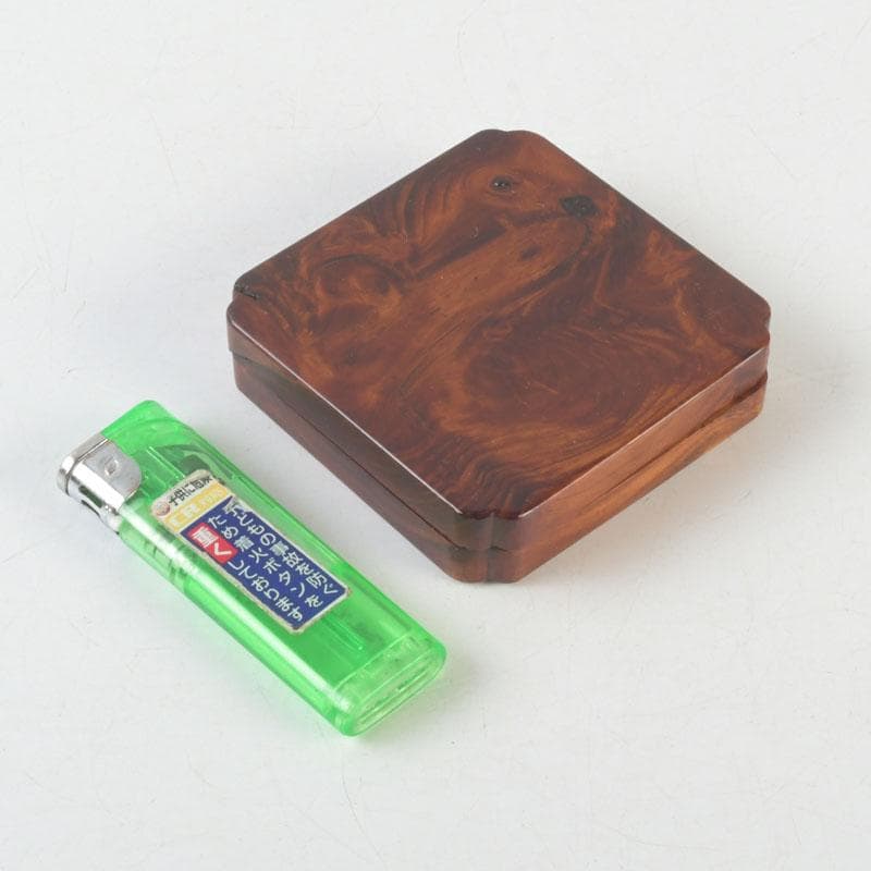 茶道具　臥龍松　四方香合　時代箱　V　9933