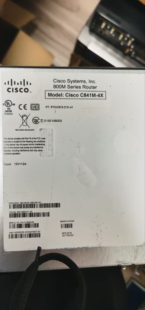 ルーターc841m×1netgear gs716tCISCO L2.L3スイッチ