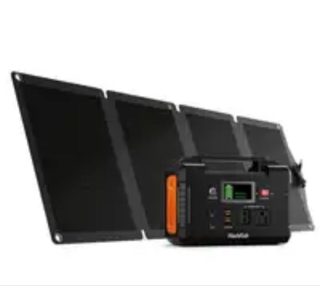 【200W】ポータブル電源　ソーラーパネル付きFlashFish40800mAh