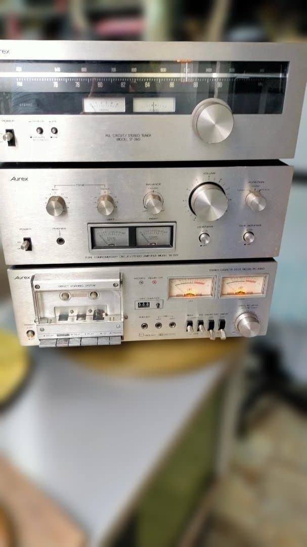 Aurex オーディオ機器 3段構成