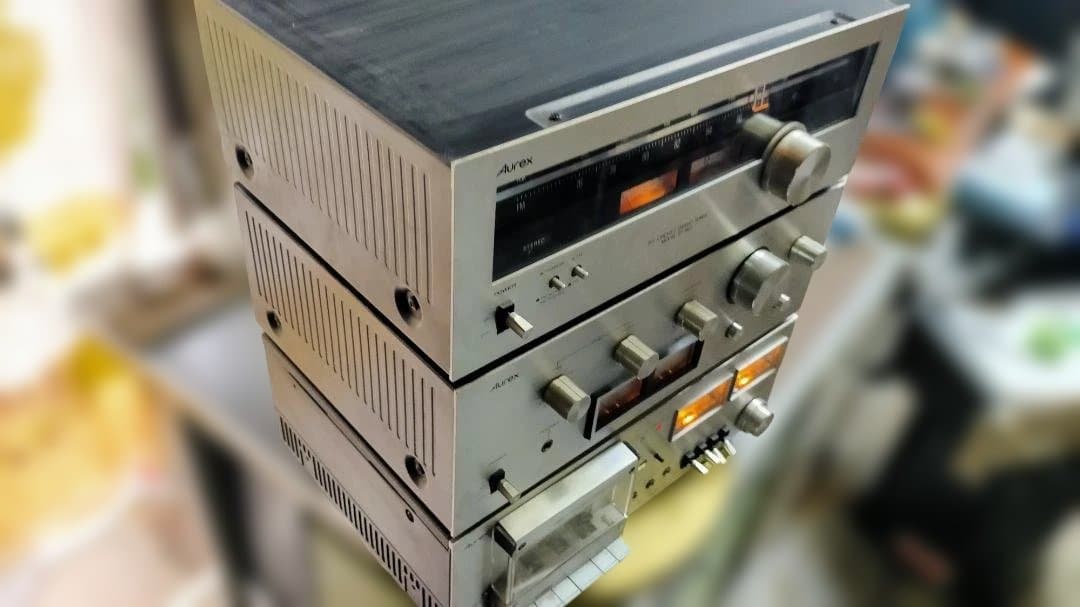 Aurex オーディオ機器 3段構成