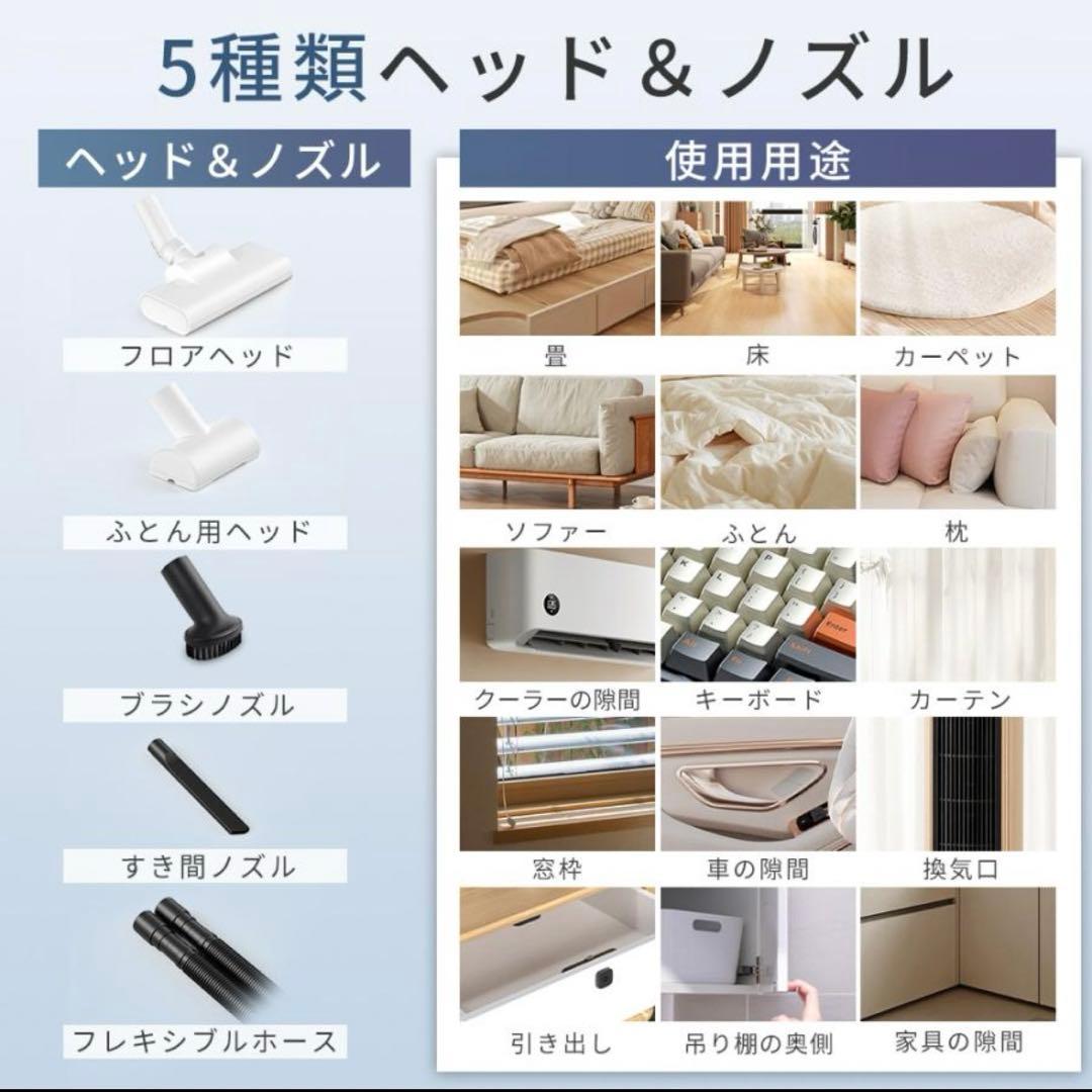 掃除機 コードレス スティッククリーナー 強力吸引 ハンディクリーナー HEPA