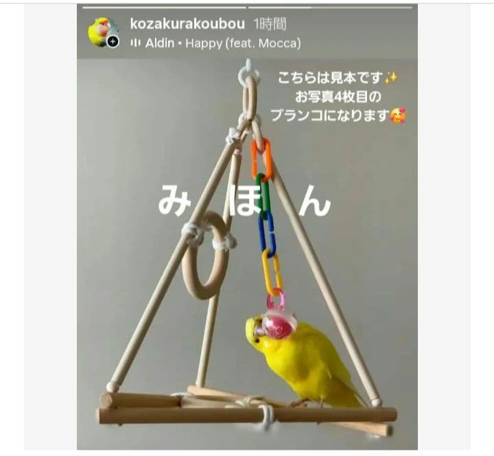 48　バードアスレチック　ブランコ　インコ　バードトイ　止まり木