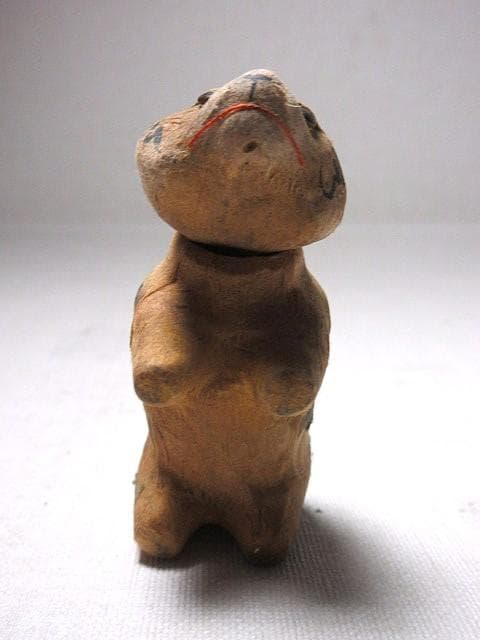 『首振り張子虎』 郷土玩具 奉書人形 硝子目 戦前 アンティーク動物玩具 中古品