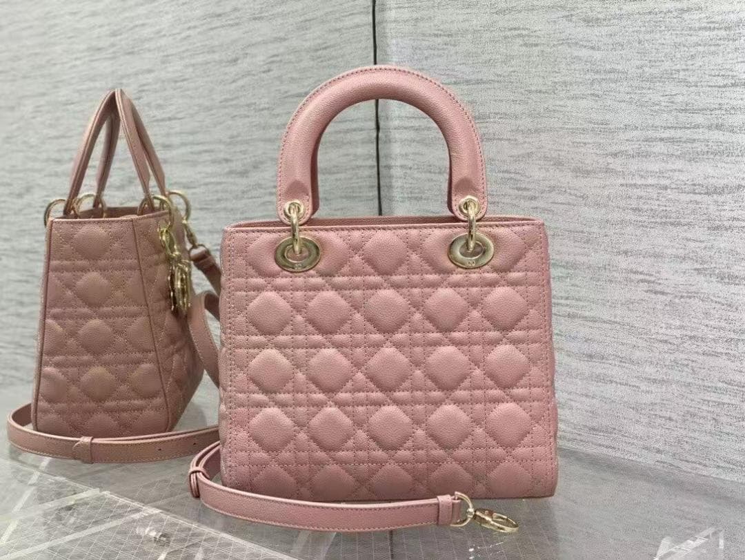 Dior ◆断捨離◆ピンク キルティング ハンドバッグ