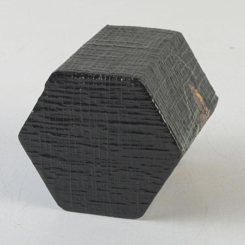 茶道具　山中塗　中村宗悦作　黒一閑　杜若蒔絵　茶器　共布共箱　V　9948