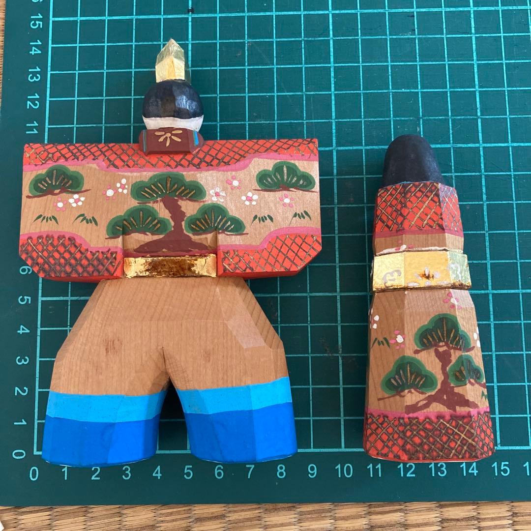 奈良県 伝統工芸品 奈良一刀彫 立雛 雛人形セット