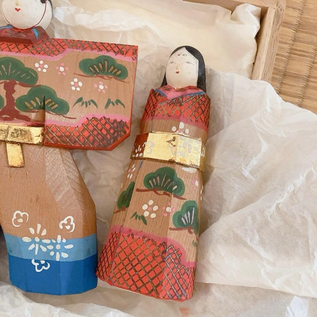 奈良県 伝統工芸品 奈良一刀彫 立雛 雛人形セット