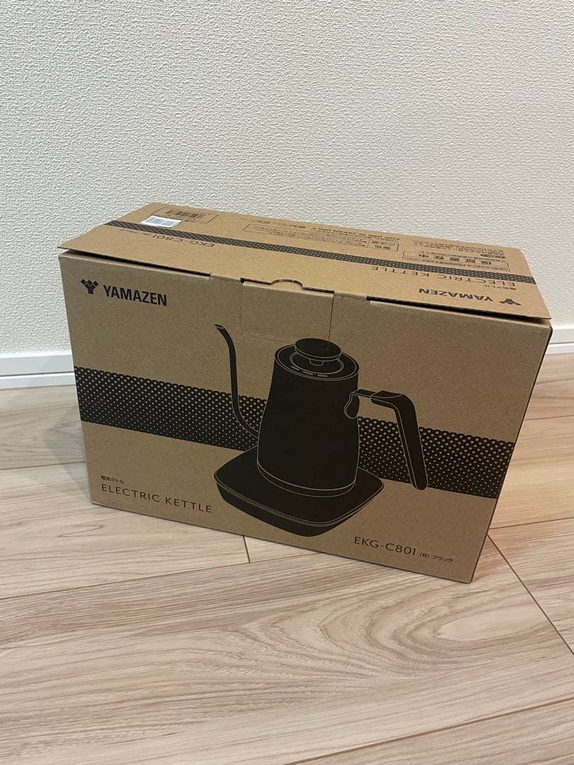 【新品・未使用】YAMAZEN ブラック&ブロンズ 電気ケトル 0.8L